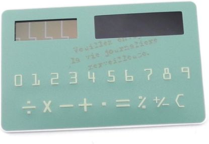 Picture of iSaddle Doulex Mini Slim Credit Card Solar Power Calculator Small Pocket Calculator