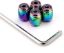 Picture of iDoood Car Tire Valve Stem Caps -8V1 Universal Automotive Wheel Air Caps Cover -Motor Vehicle Anti-theft Accessories-Oil Drum Shape Tyre Cover Waterproof Corrosion Resistance- 4Pcs (Dazzling Colorful)